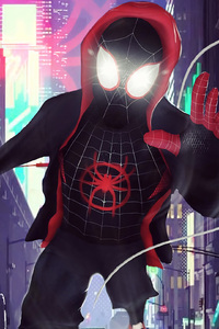 SpiderMan Into The Spider Verse 2018 Digital Art (320x480) Resolution Wallpaper
