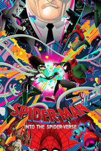 Spiderman Into The Spiderverse Silkscreen Tribute Poster (480x800) Resolution Wallpaper