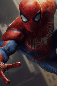 Spiderman Is Flying Through The Air (320x568) Resolution Wallpaper