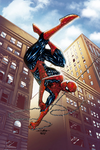 Spiderman Lets Save The City 5k (640x960) Resolution Wallpaper