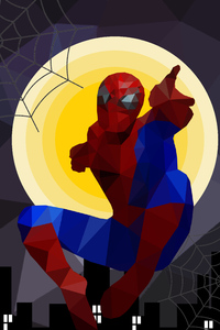 Spiderman Low Poly Art 5k (540x960) Resolution Wallpaper
