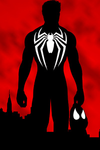 Spiderman Mask Off (320x568) Resolution Wallpaper