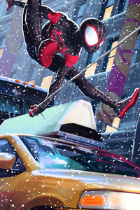 Spiderman Miles Coming (1280x2120) Resolution Wallpaper