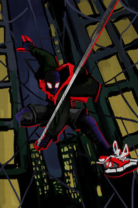 Spiderman Miles Morales Fan Art 4k (1280x2120) Resolution Wallpaper
