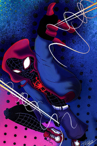 Spiderman Miles Morales New Arts (320x480) Resolution Wallpaper