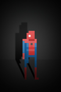 1242x2688 Spiderman Pixel Art 5k