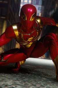 Spiderman Ps4 Red Suit (480x854) Resolution Wallpaper