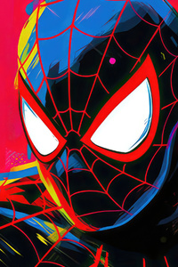 Spiderman Red Artwork (360x640) Resolution Wallpaper