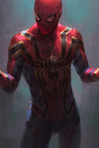 Spiderman Red Suit (320x480) Resolution Wallpaper