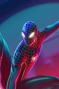 640x960 Spiderman Retrowave 5k