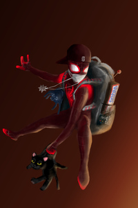 640x960 Spiderman Saving Cat