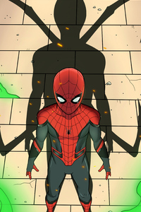Spiderman Shadow (240x400) Resolution Wallpaper