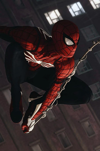 Spiderman Shooting Spider Web4k (1280x2120) Resolution Wallpaper
