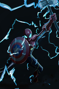 Spiderman Thor Hammer 4k