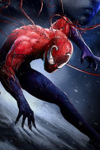 Spiderman Toxin Dark Hearts 4k (320x480) Resolution Wallpaper