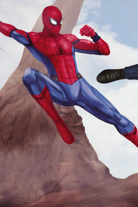 Spiderman Vs Supervillian (540x960) Resolution Wallpaper