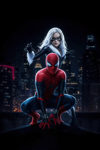 Spiderman X Black Cat (1080x1920) Resolution Wallpaper