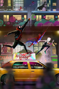 Spidermans Across The Spiderverse (240x400) Resolution Wallpaper
