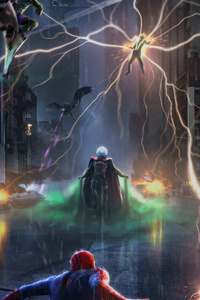 Spidermans Vs Mysterio (480x800) Resolution Wallpaper