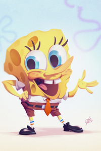 Spongebob Art 4k (750x1334) Resolution Wallpaper