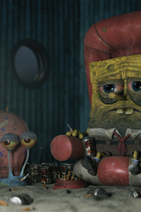 Spongebob Tired (360x640) Resolution Wallpaper