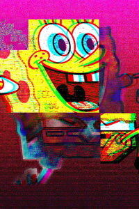 1125x2436 Spongebob Vaporwave 4k