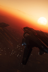 Star Citizen 3 Sabre 4k (1080x2160) Resolution Wallpaper