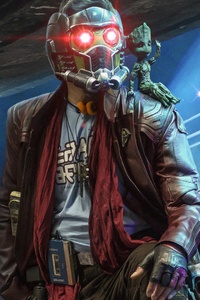 Star Lord Baby Groot (640x960) Resolution Wallpaper