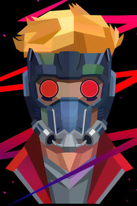 Star Lord Low Poly (640x960) Resolution Wallpaper