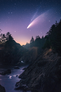 240x320 Star Shines Bright On The Oregon Coast 4k