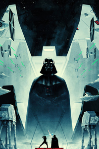 Star Wars Rey Kylo Ren Darth Vader Poster (640x960) Resolution Wallpaper