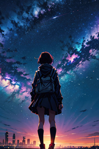 320x568 Stardust Serenity Anime Night Sky