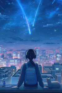 540x960 Stargazing Midnight Lofi Girl Headphones Illustration