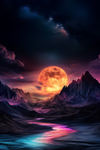 Starlit Shores Of The Forgotten Realm (1080x1920) Resolution Wallpaper