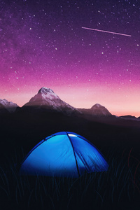 800x1280 Starry Haven Dome Tents Tourists And A Purple Sky At Night