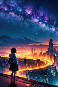 480x854 Starry Reverie Anime Scenery 5k