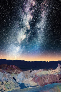 Starry Sky From Golden Canyon (240x400) Resolution Wallpaper