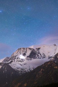 Stars Above Mont Blanc (320x568) Resolution Wallpaper