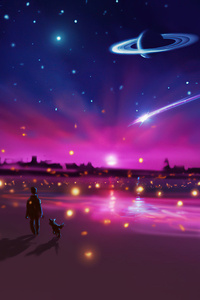 Stars And Fireflies (1440x2560) Resolution Wallpaper