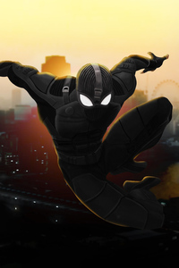 Stealth Spider Man Suit In Spider Man Far From Home (320x568) Resolution Wallpaper