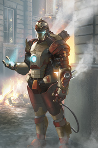 Steampunk Iron Man Art (640x960) Resolution Wallpaper
