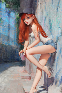 Street Girl (320x480) Resolution Wallpaper