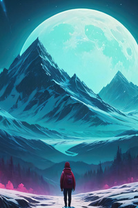 Stride To The Cosmos Walking Towards The Moonlight (1080x2280) Resolution Wallpaper