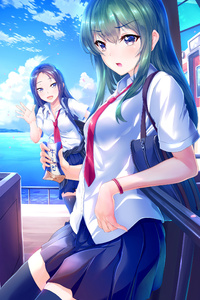 Subway Girls Anime 4k (640x1136) Resolution Wallpaper