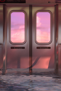 Subway Train Flodded With Water 5k (360x640) Resolution Wallpaper