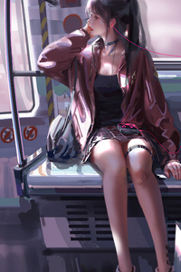 Subway Train Me And You (320x568) Resolution Wallpaper