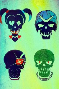 Suicide Squad Characters Minimalism (800x1280) Resolution Wallpaper