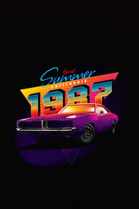 Summer Time Dodge Challenger (1080x2400) Resolution Wallpaper