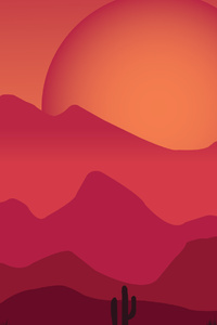 Sun Desert Art (320x568) Resolution Wallpaper
