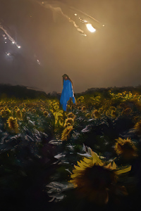 1080x2160 Sunflowers Battlefield 4k